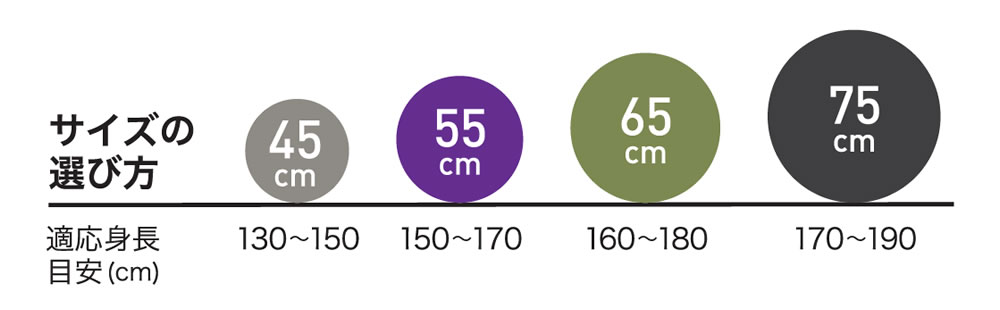 バランスボールのサイズの選び方