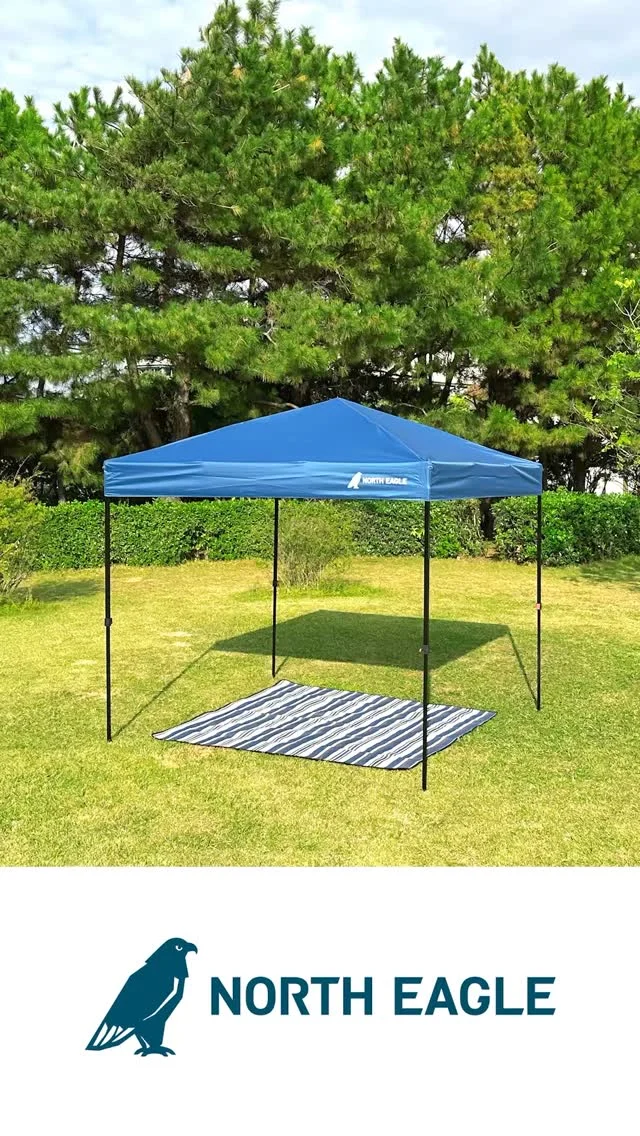 .

ブラックコーティング生地で
強い日差しをしっかりカット☀️
【スカイキャノピーPlus】を設営してみました！

ワンプッシュでパッと設営🦅✨
暑い日もスムーズに組み立ててすぐに日陰へGO！⛅️

＊2人以上での作業がおすすめです

#northeagle #ノースイーグル #ピクニック #デイキャンプ #北海道 #キャノピー #タープ #日よけ